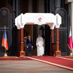 Jednání prezidenta republiky Petra Pavla a emíra Státu Katar Tamíma bin Hamad al-Thání, Oficiální návštěva Státu Izrael a Státu Katar, 17.1. 2024, foto: Zuzana Bönisch 