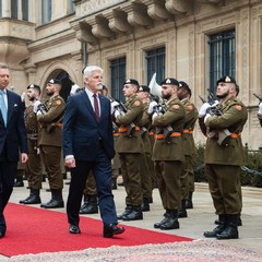 Oficiální uvítací ceremonie před velkovévodským palácem, státní návštěva Lucemburského velkovévodství, Lucembursko, 29.2. 2024, foto: Tomáš Fongus