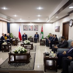 Oficiální návštěva Jordánska, jednání prezidenta republiky s předsedou Sněmovny reprezentantů Ahmedem Safadim, 29.5.2024, foto: Zuzana Bönisch