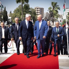 Oficiální návštěva Jordánska, jednání prezidenta republiky s předsedou Senátu Faisalem Al Fayezem, 29.5.2024, foto: Zuzana Bönisch