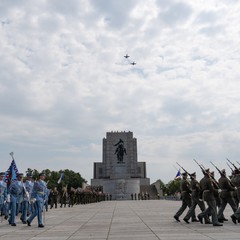Prezident republiky se zúčastnil slavnostního nástupu ke Dni ozbrojených sil, Národní památník na Vítkově, 28.6.2024, foto: Tomáš Fongus